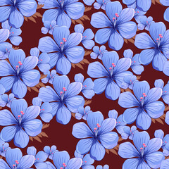 watercolor seamless pattern with vintage flowers. beautiful botanical print with colorful flowers. decorative any. bright spring or summer background. design. decor. textile