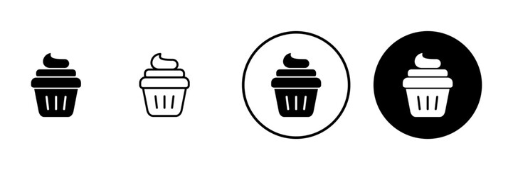 Cup cake icon vector. Cup cake sign and symbol