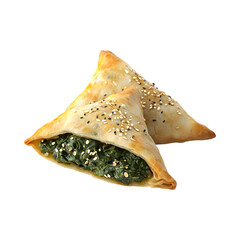 Spinach Fatayer 3D Model Isolated on Transparent Background