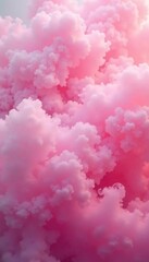 Fototapeta premium Delicate pink fog swirls around a translucent veil, romantic ambiance, mystical atmosphere, delicate fog