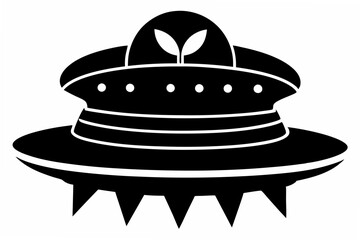  alien spaceship cake  silhouette vector