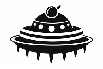  alien spaceship cake  silhouette vector