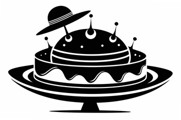  alien spaceship cake  silhouette vector