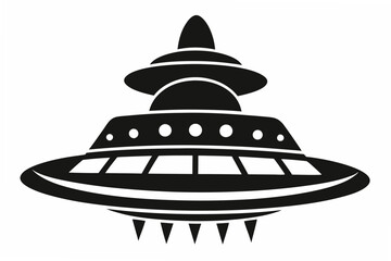  alien spaceship cake  silhouette vector