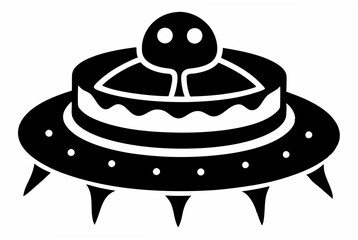  alien spaceship cake  silhouette vector