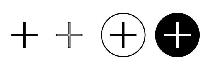 Plus icon vector. Add plus sign and symbol