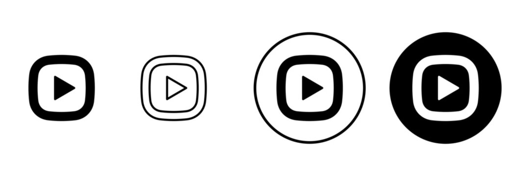 Play icon vector. Play button sign and symbol