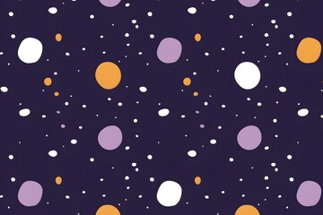 Fototapeta premium Seamless Pattern of Irregular Circles in White, Purple, Orange, and Dark Purple