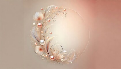 Gradient background in soft champagne and blush tones, accented with delicate pearl embellishments