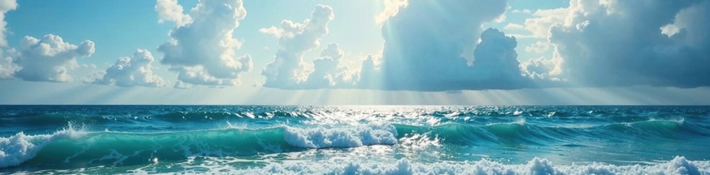 Paesaggio di mare con nuvole basse e onde agitate, taranto, puglia