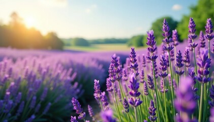 Fototapeta premium The scent of lavender fills the air in the meadow, wildflowers, Europe