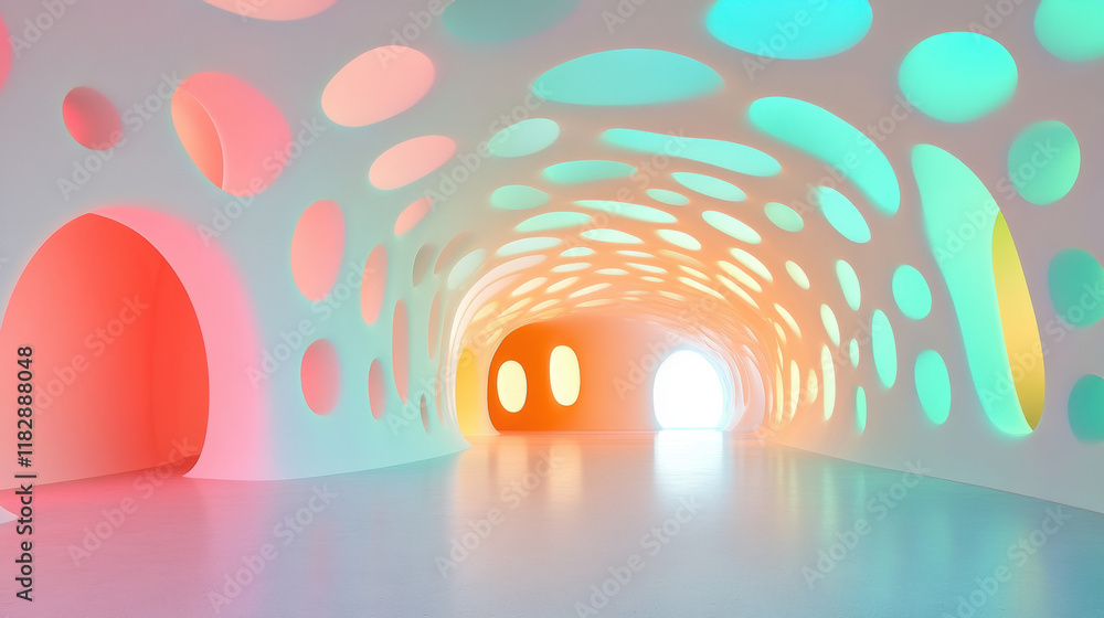 Aufkleber parametric design, a high-fidelity image of a futuristic pavilion featuring a parametric lattice wal