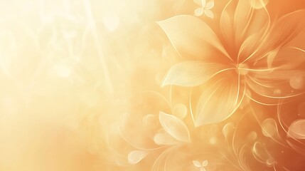 Golden Abstract Floral Design with Soft Light Background