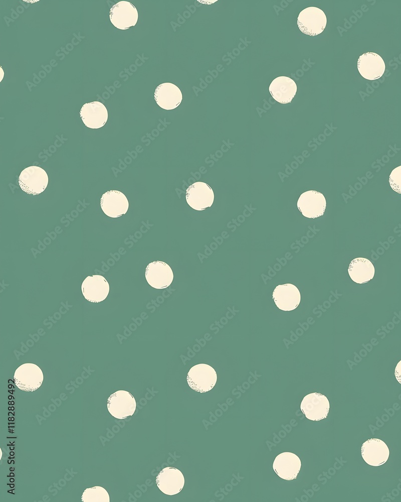 Poster teal background with off-white circle pattern