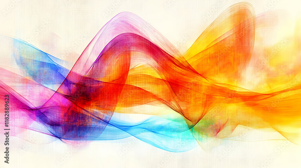 Aufkleber abstract colorful waves flow gracefully across a textured background creating a vibrant design