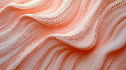 Abstract 3D Background Creates Smooth Wavy Pattern with Soft Pastel Pink Hues and Elegant Curves