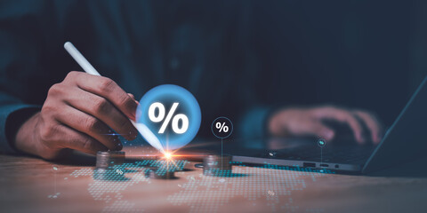 concept interest rates and dividends ,investment growth percentage and interest on deposits...