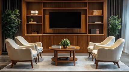 Fototapeta premium Modern home interior elegant living room seating arrangement