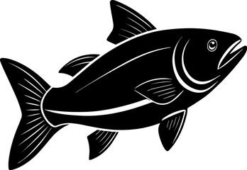 Black Silhouette of a fish - Vector Illustration