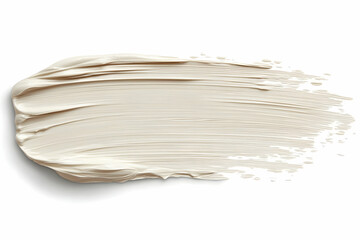 Beige Paint Brush Stroke Creates Textured Background with Artistic Flair on White Canvas