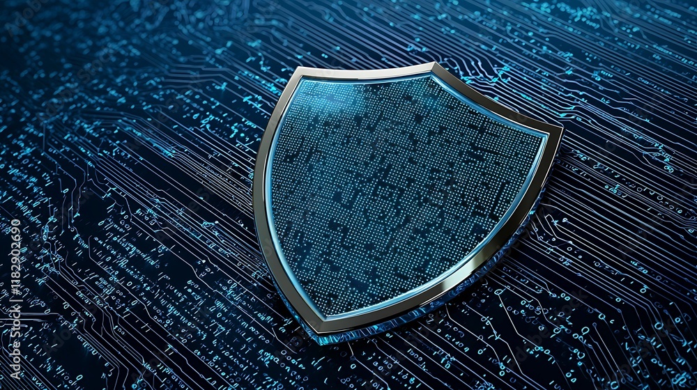 Aufkleber a close-up of a glass shield resting on a textured surface, symbolizing protection and security in a