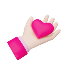 Heart in hand icon 3d