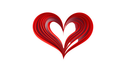 Abstract Red Heart Design: Perfect for Valentine's Day, Love, and Romance Thematic Projects transparency background