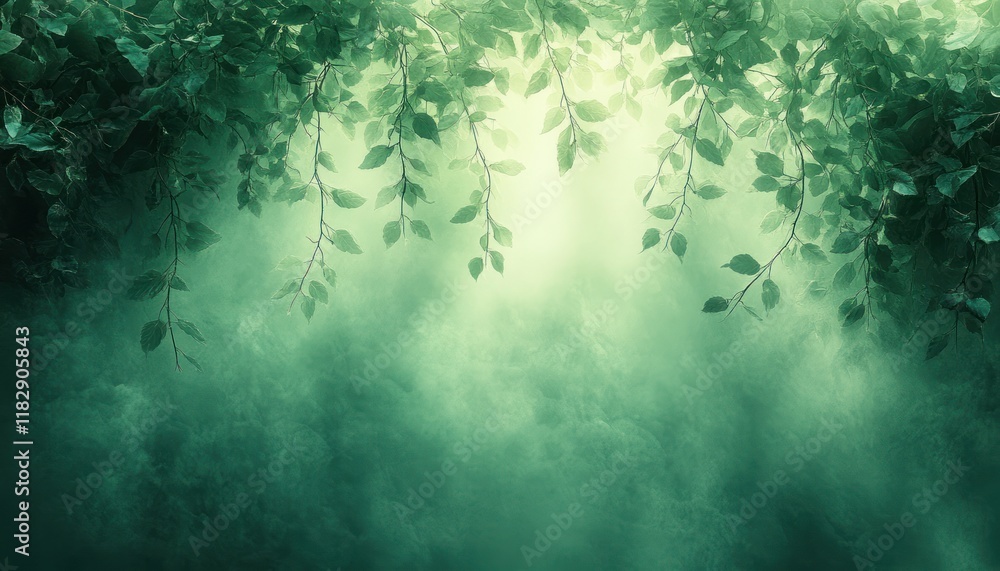 Aufkleber serene green gradient background with soft light and textured grain effects