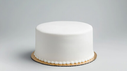 plain round white cake with silky finish, perfect for elegant celebrations