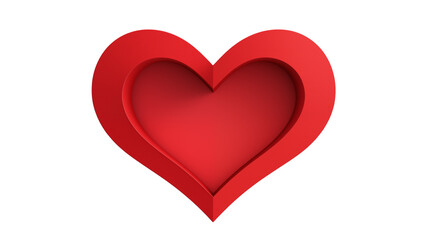 Elegant Red Heart Shape Design for Valentine's Day Cards and Love Themed Projects transparency background