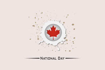 Fototapeta premium National events and holidays, Canada National Day, Canada flag illustration in circle shape and abstract background, white background, vector illustrator