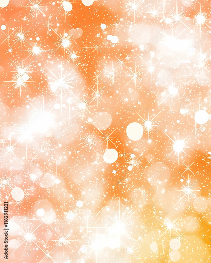 Aufkleber soft, dreamy orange background with sparkling lights and bokeh effects, creating a warm and festive 