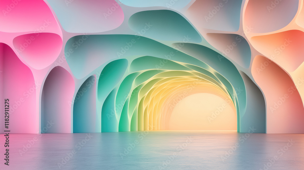 Aufkleber parametric design, a high-fidelity image of a parametric roof structure with undulating design, show