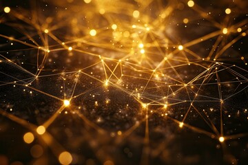 Interconnected Lines Representing Networking and Business Concepts in a Visually Striking Abstract Design. Generative AI