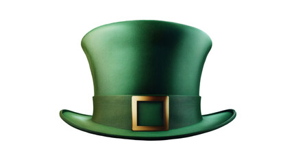 Green Leprechaun hat isolated on transparent background, St. Patrick's Day event celebration