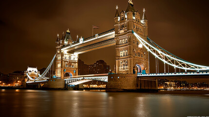 Obraz premium Tower Bridge at Night: A London Icon in Lights