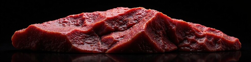 Obraz premium Raw red river stone isolated on black background, natural texture, rock formation, earthy