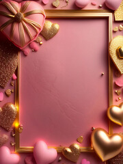 gold frame with hearts