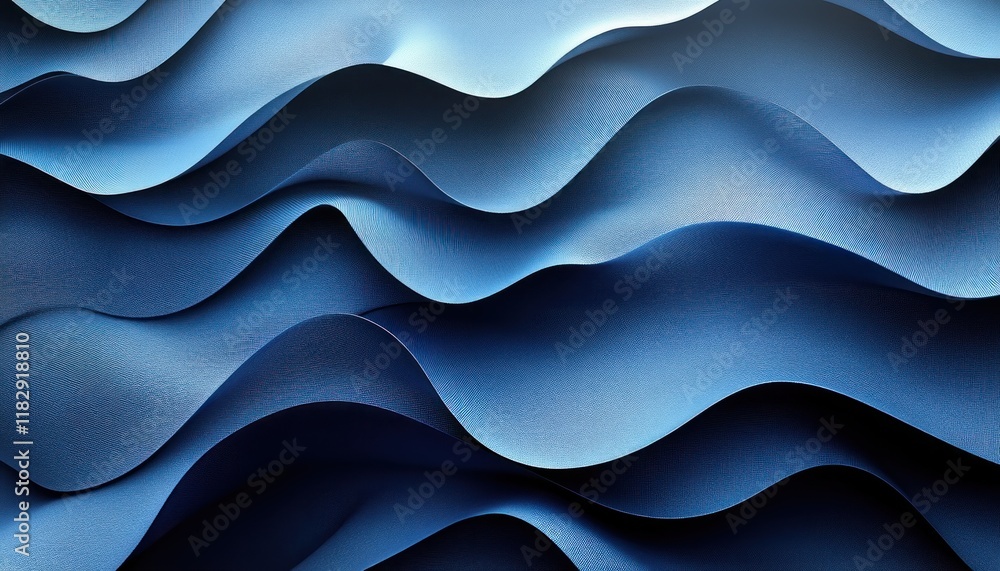 Poster deep blue and black gradient with soft lighting and tranquil flow