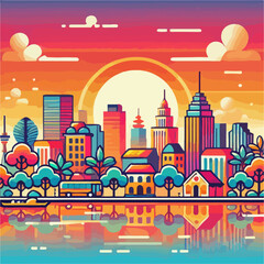Obraz premium skyscraper vector illustration