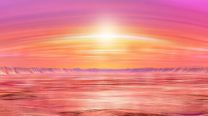 Obraz premium Pink Desert Planet Sunrise, Alien Landscape Fantasy