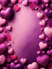 pink hearts on a pink background