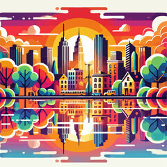 Obraz premium skyscraper vector illustration