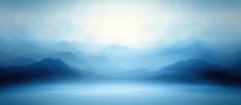abstract serene soft blue landscape gradient background illumination light studio wall design