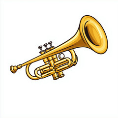 Obraz premium Trumpet musical instrument vector cartoon illustration
