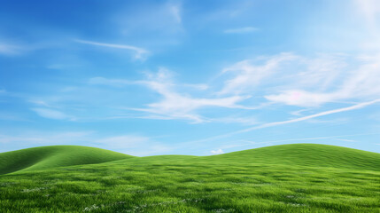 Lush Green Hills and Blue Skies