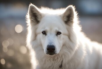 Fototapeta premium berger blanc dog drover white switzerland jump dge german agility joyful sport