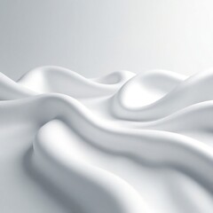 Fototapeta premium Delicate wisps of silk flow across a brilliant white expanse, serene ambiance, white silk, subtle texture