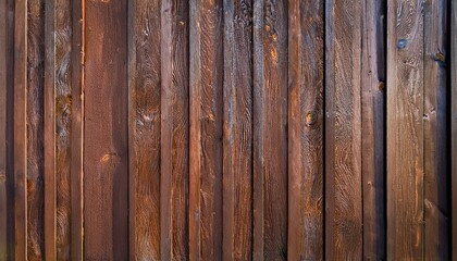 Dark brown wooden planks create a rustic texture.