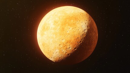 Orange planet in space.